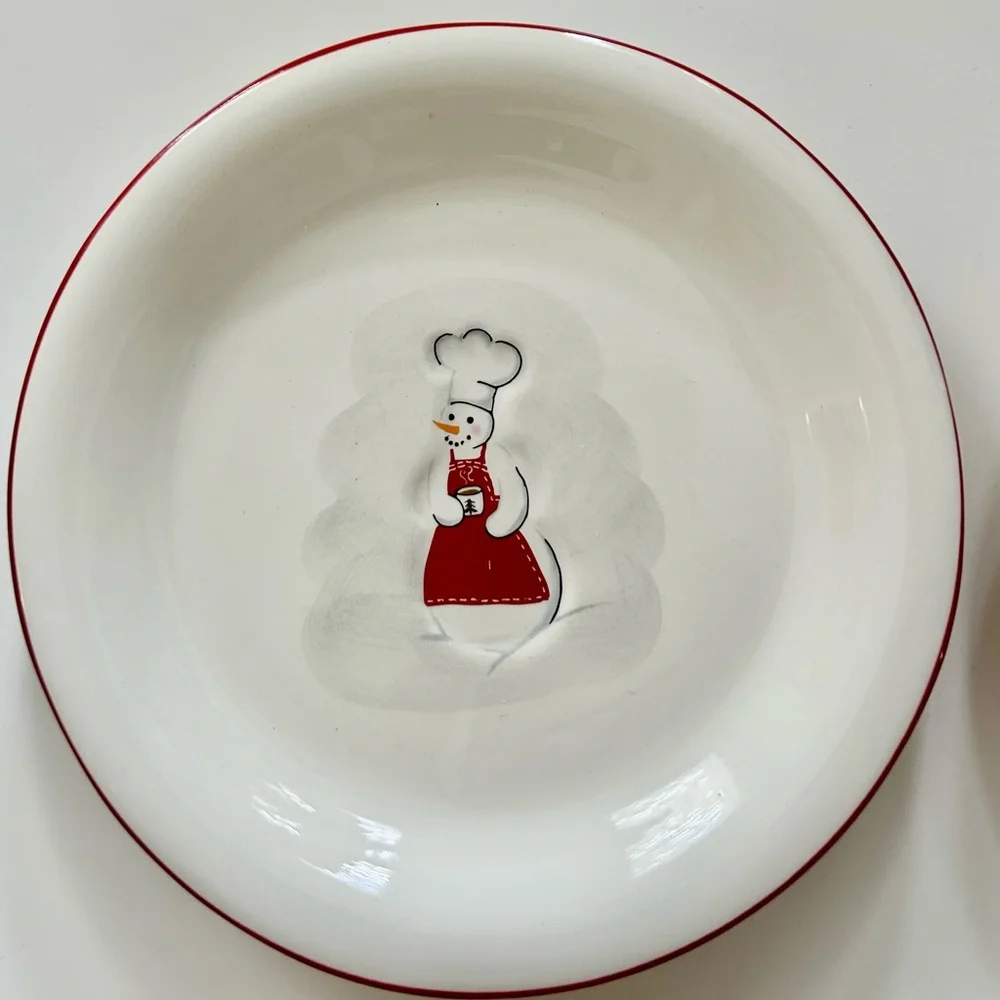 Williams-Sonoma Holiday Snowman Plates- Set of 8